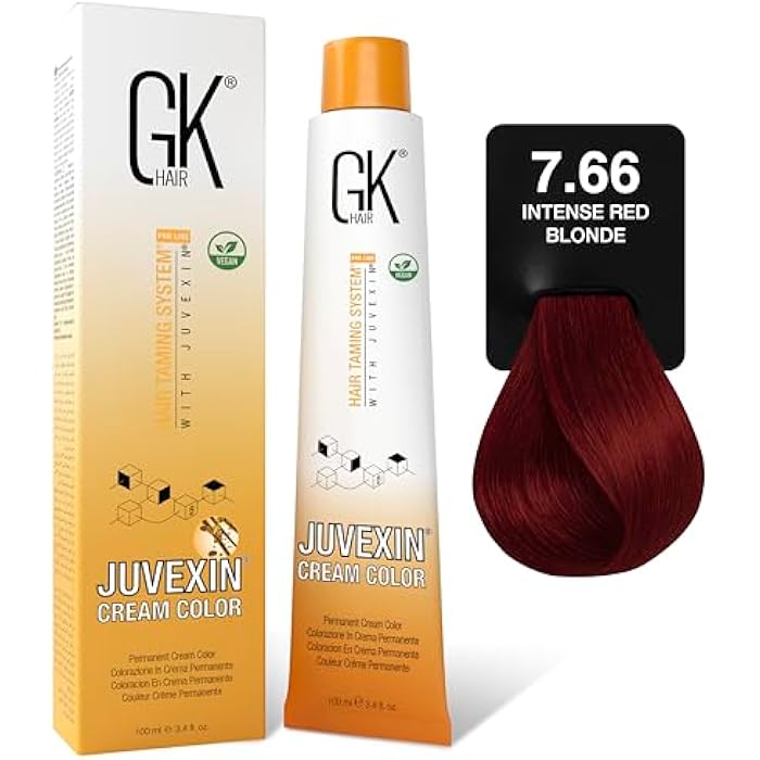 GK HAIR color - 7.66 intense red blonde - Image 1